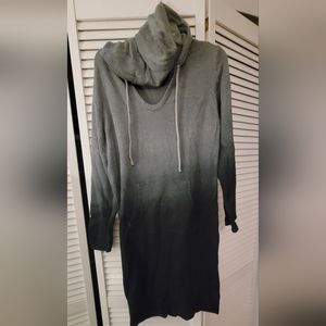 Heathered Grey & Black Ombre Hoodie Dress